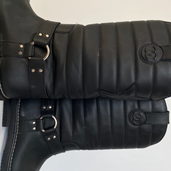 Chanel Quilted Leather Star Harness Biker Boot - Picture 5 of 7